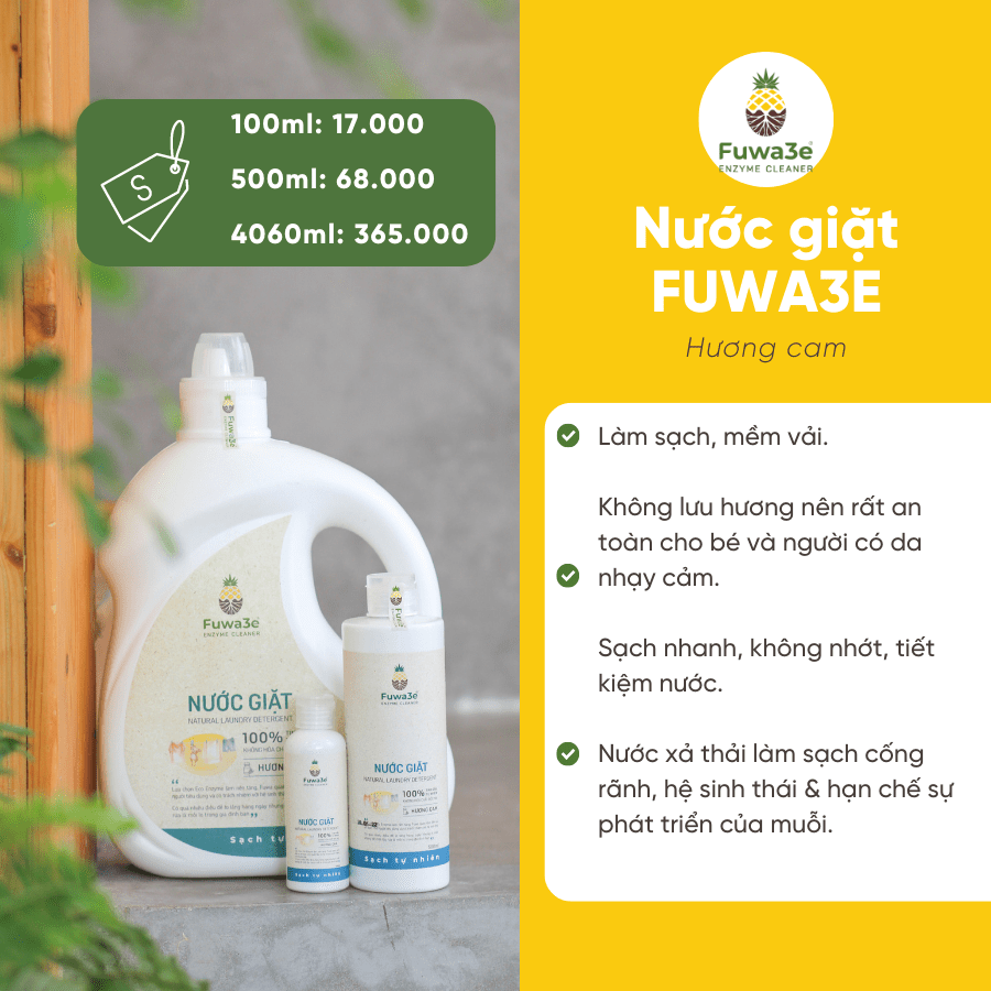 FUWA3E - Thương hiệu nước giặt chất lượng an toàn